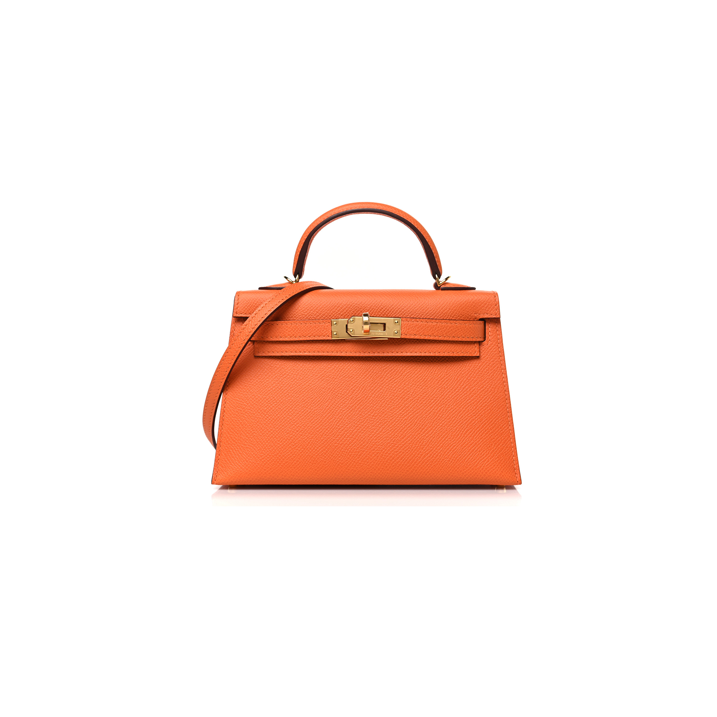 HERMES MASTER MINI KELLY SELLIER 20 ORANGE (22*14*7cm) 